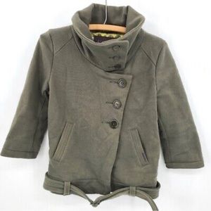 Aritzia Community Moto Jacket Tan Funnel Neck Pea Coat